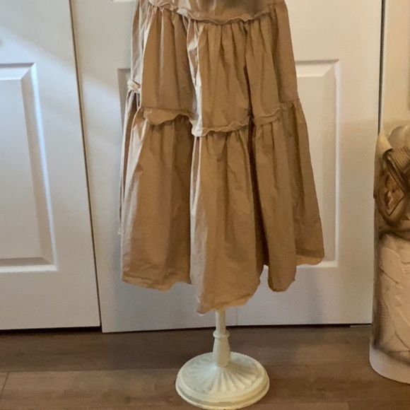 Beatrice B.- Large- Tan Tiered Midi Prairie Dress- Pockets - Picture 10 of 13